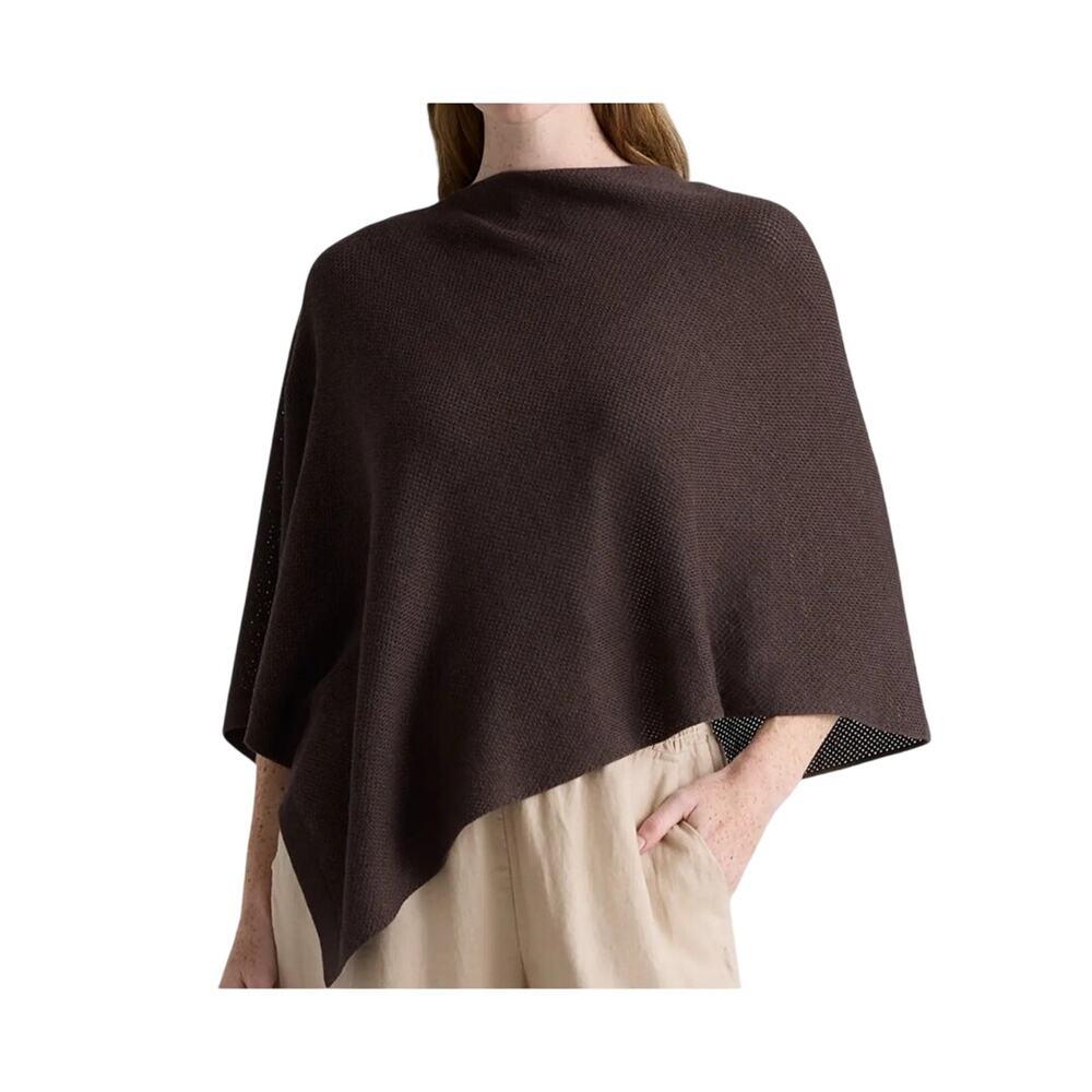 Quince Women Mocha Heather Lightweight Cotton Cashmere Nursing Shawl Size OS NWT